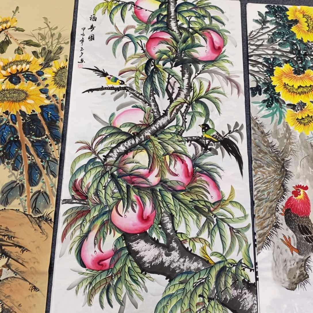 国画尺寸140✖️70四尺手绘画