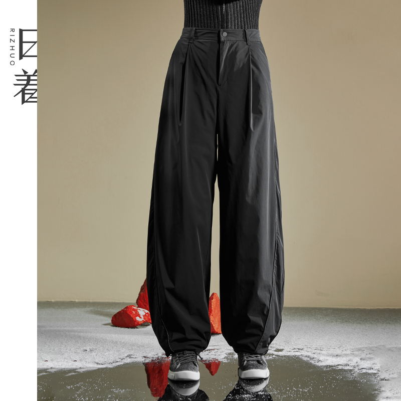 日着原创女装2025冬季新款外穿抽绳抗寒保暖白鸭绒羽绒裤RB8620K0