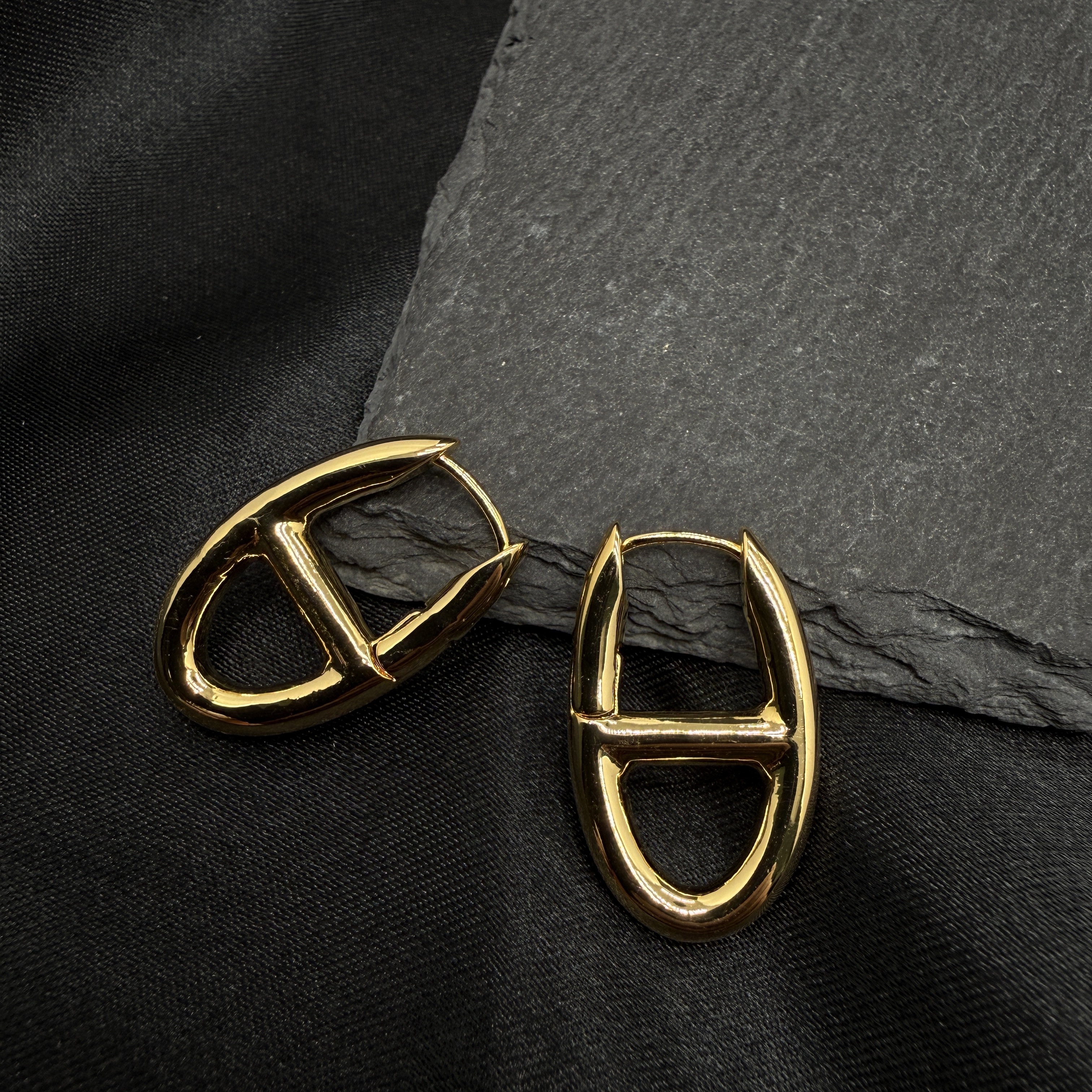 铜合金耳饰 0716 Acc-E21 几何简约Ins 金色欧美风商务风3耳饰