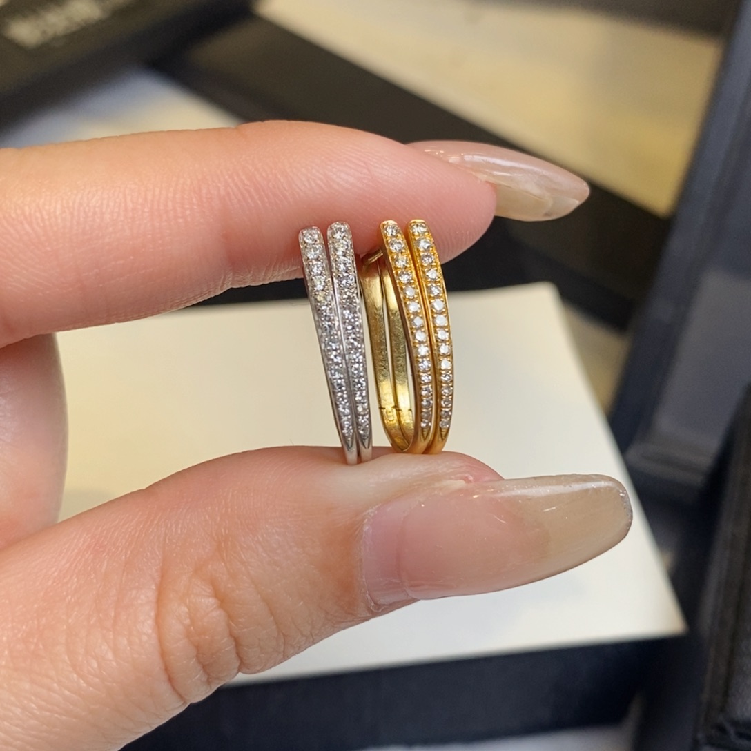 钻石耳饰18K金镶嵌渐变单排耳扣（可穿福贝）多样性一对发货