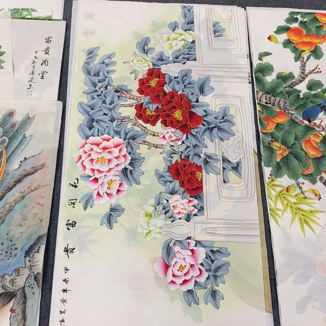 国画尺寸140✖️70四尺手绘工笔