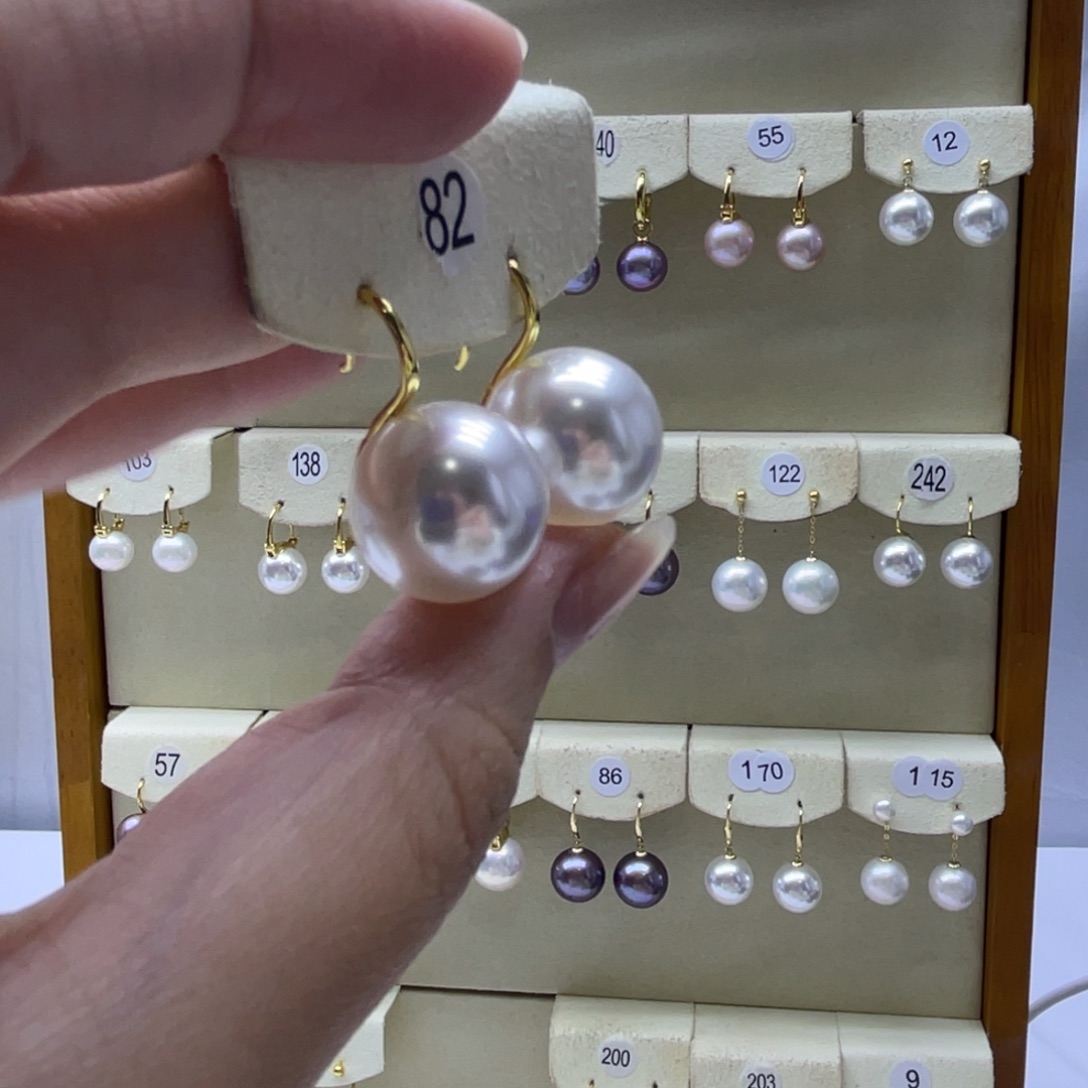 淡水珍珠耳饰银S925镶嵌