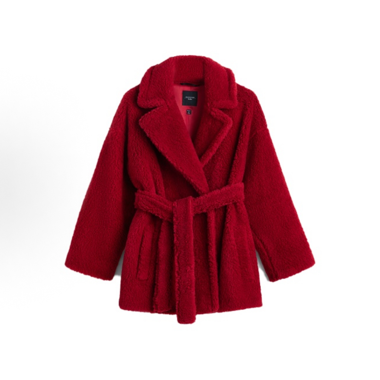 99新 MaxMara 红色短款泰迪大衣/C01641/34码