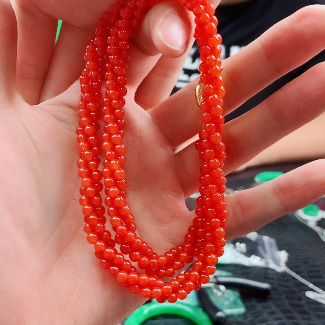 南红玛瑙银S925镶嵌颈饰