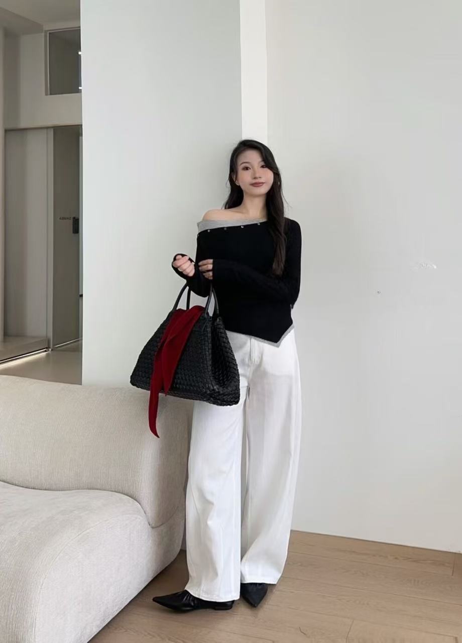 韩系不规则小衫极简风长袖休闲背心黑色女士黑T恤外穿百搭显瘦  