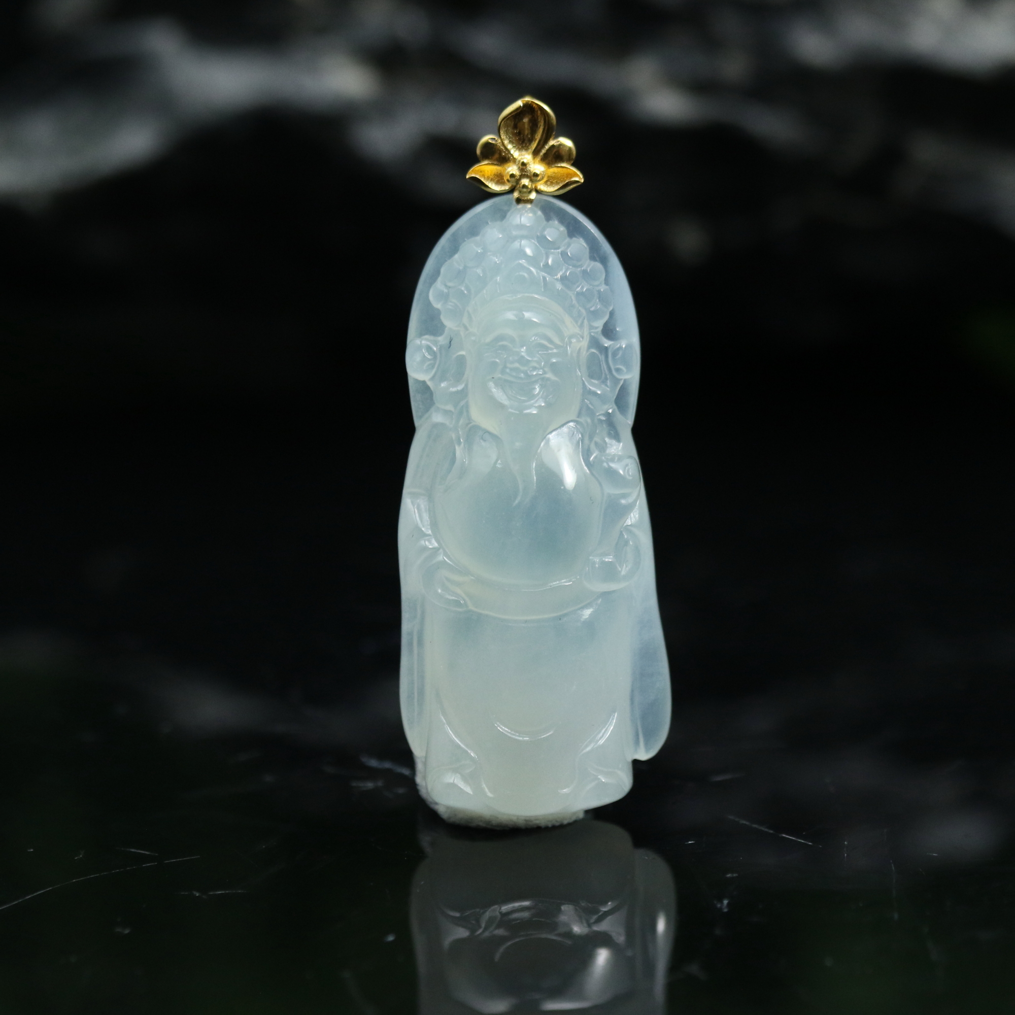 27天然缅甸翡翠A货18k财神/100326/上海嘉禾拍卖