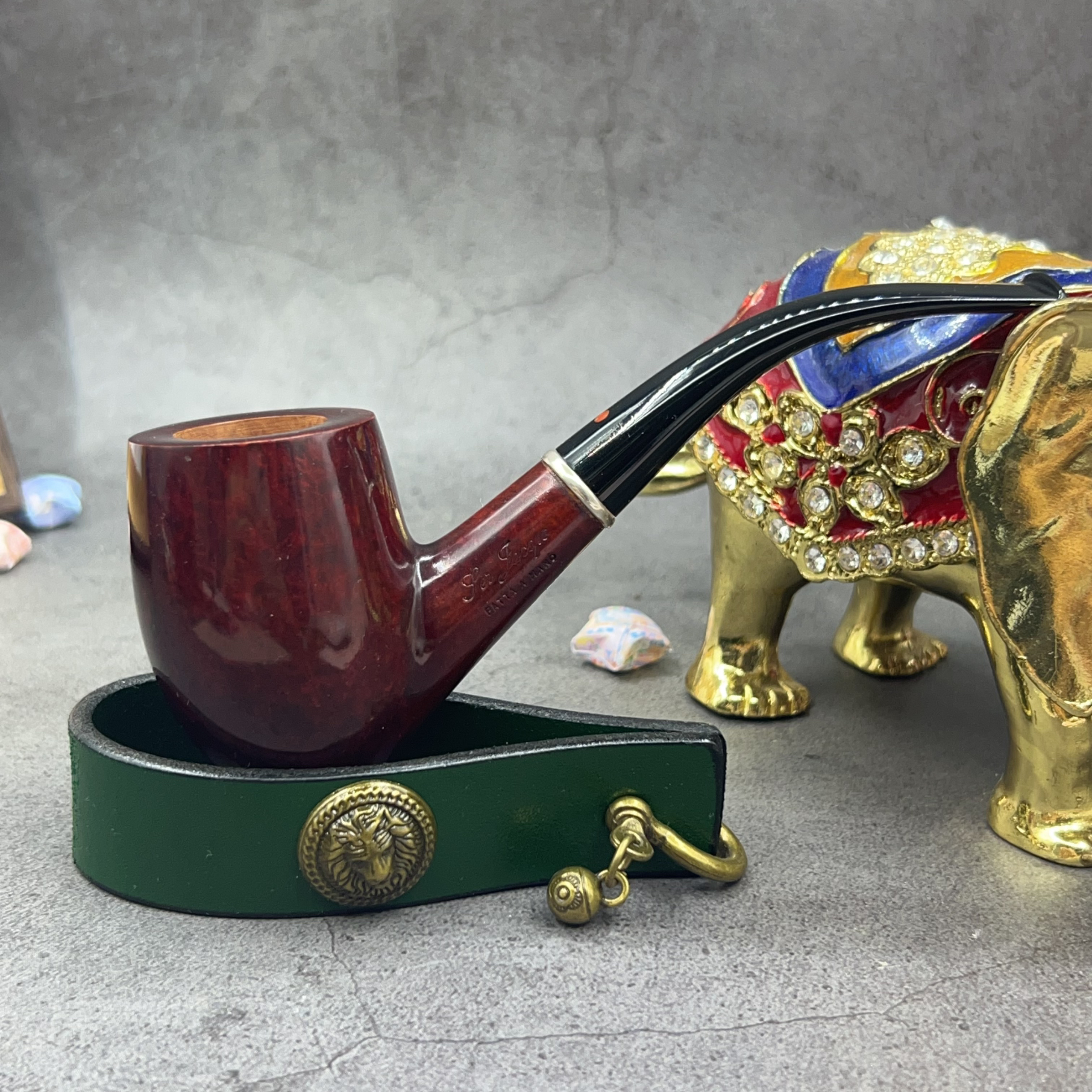 【雅克博】小红点手工烟斗 意大利进口石楠木烟具