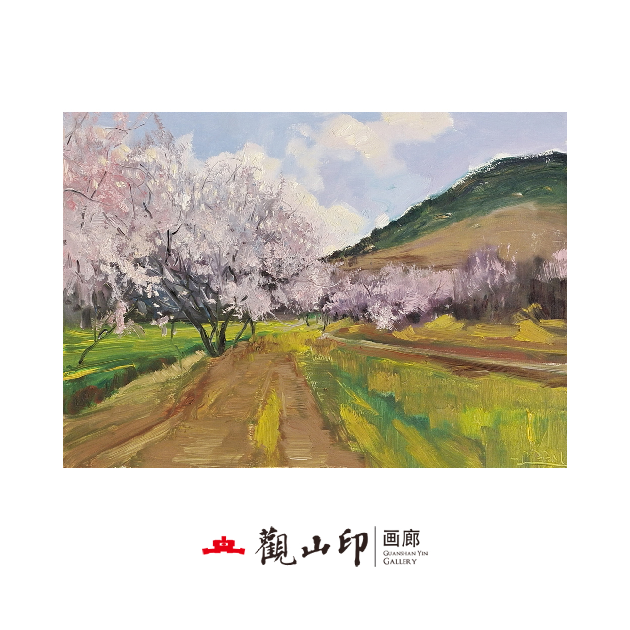 SMK原创手绘风景油画50x70cm山花卉作品1340