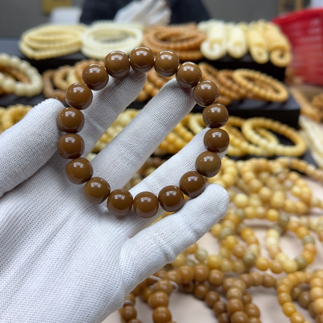 菩提根/象牙果手串13珑珠  11年 鬼工