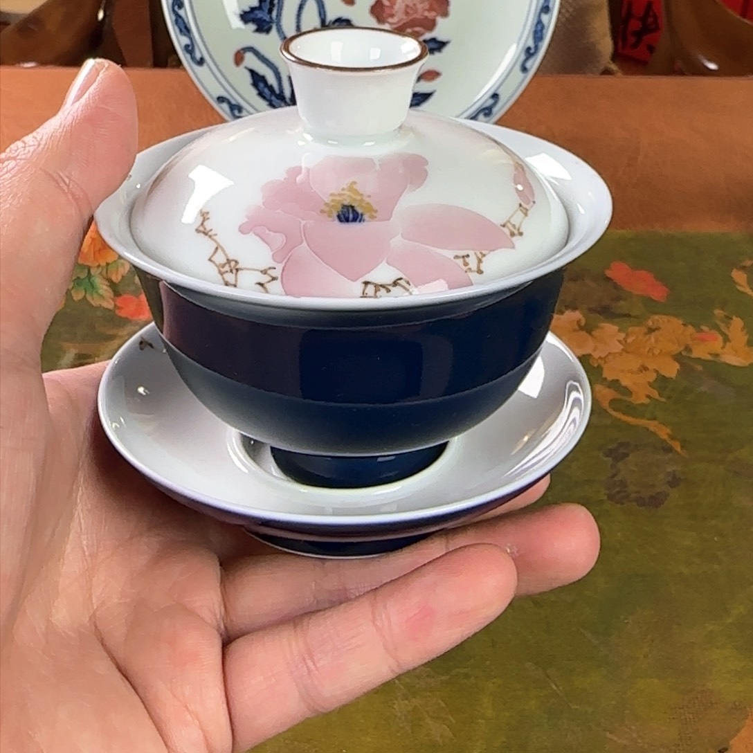 盖碗景德镇手工手绘
