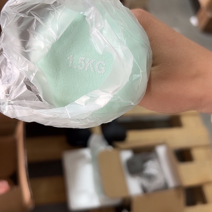全新浸塑马卡龙绿色1.5公斤哑铃一对