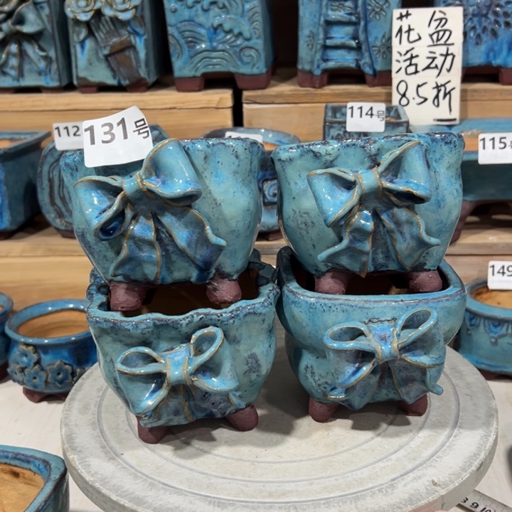 纯手工粗陶花盆，内口9-10