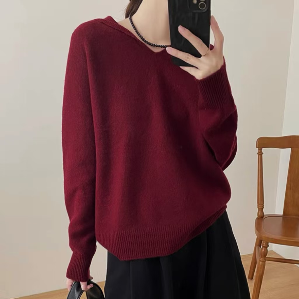 涵玖玥【100羊毛】纯色帽衫亲肤净版无缝一线上衣07-900