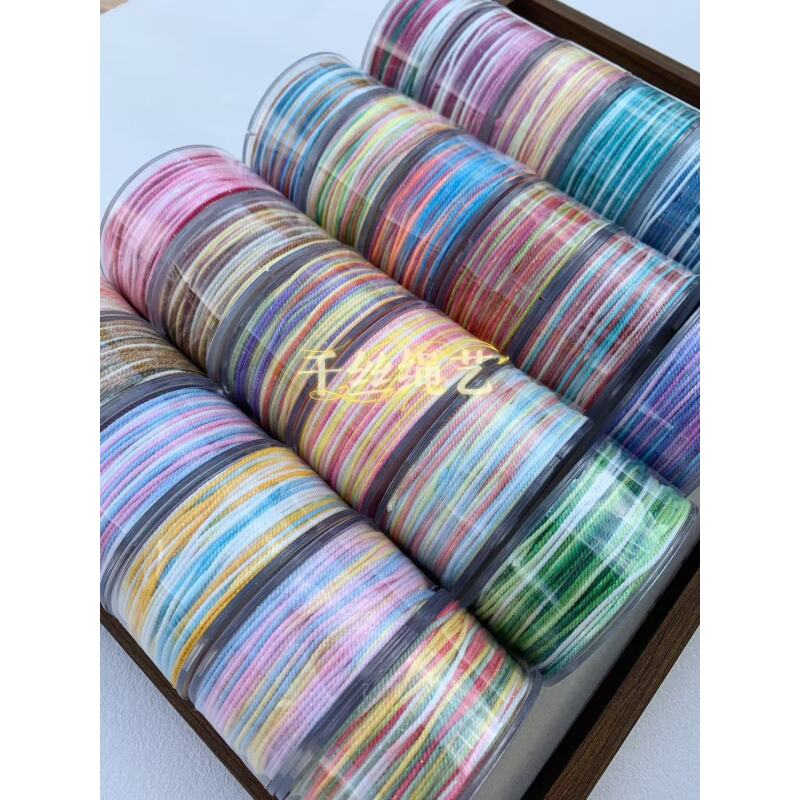 整卷段染星空棉线藏式编绳文玩线材 手工编织绳流苏DIY编绳