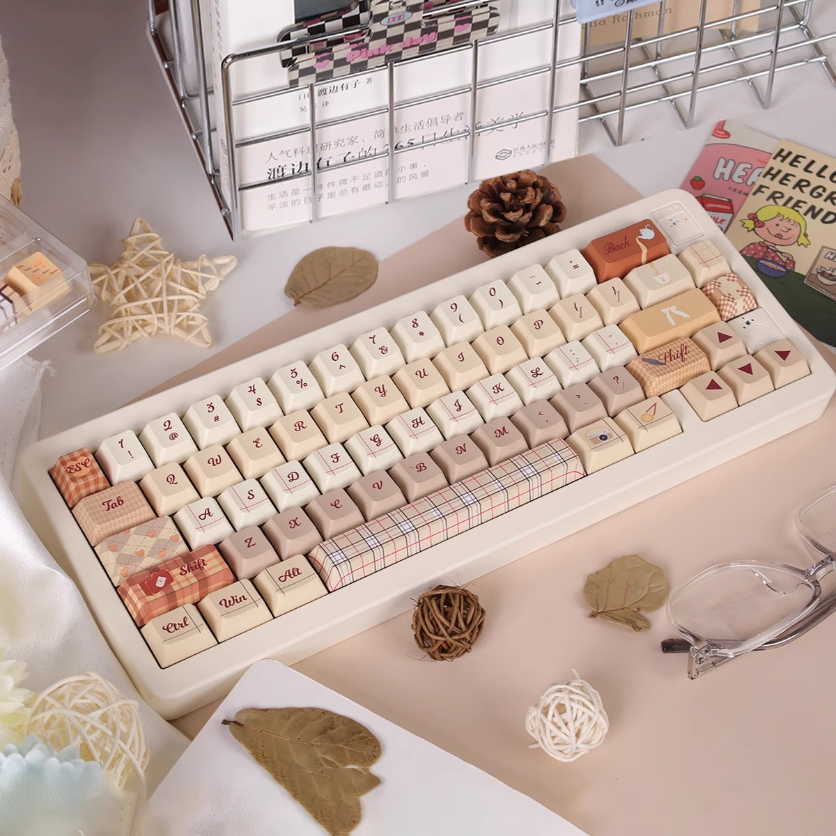 URE秋色英伦机械键盘键帽大全套PBT热升华原厂高度Alice Wooting
