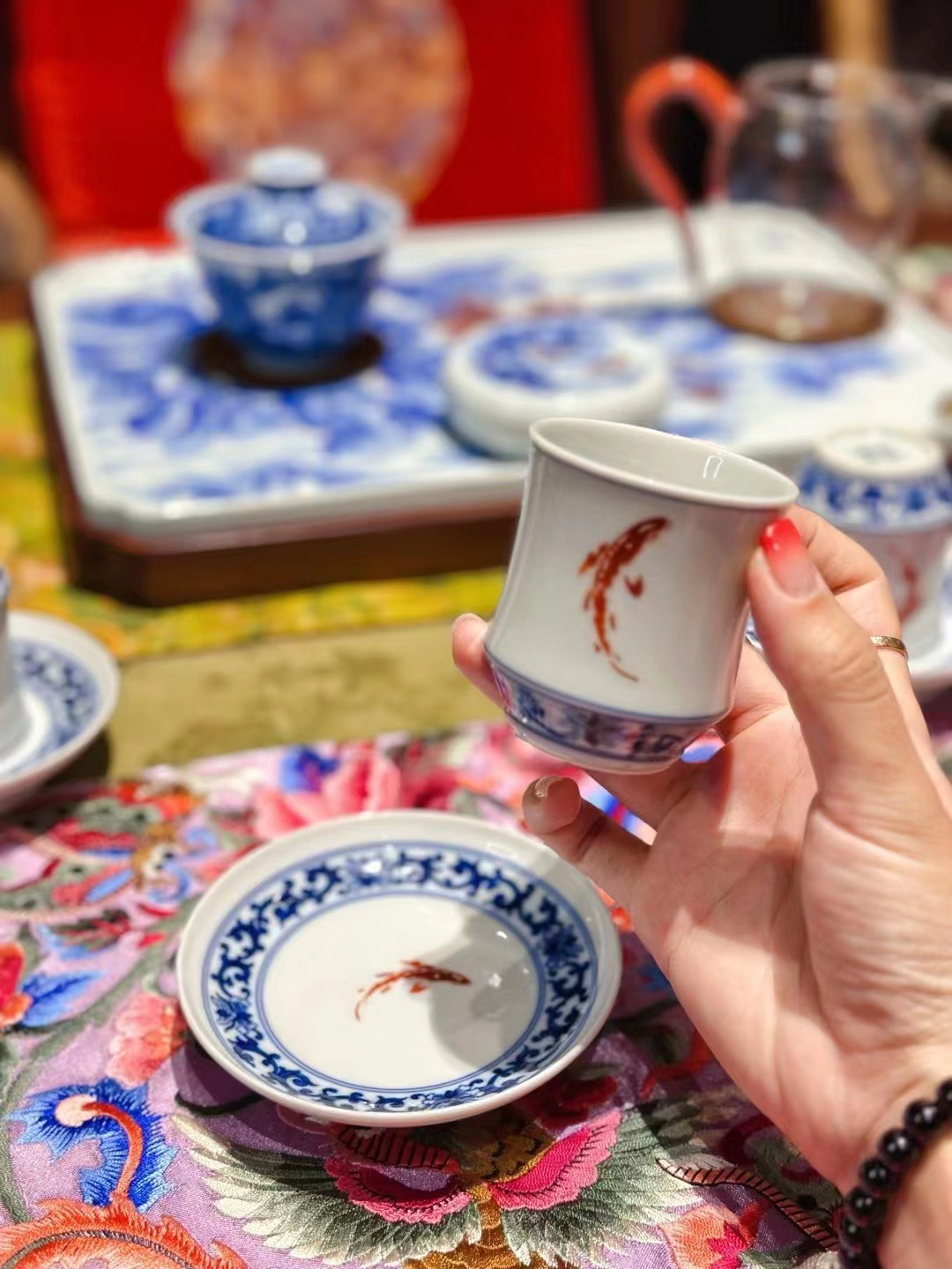 余寅窑logo鱼杯 竹律鱼杯单个