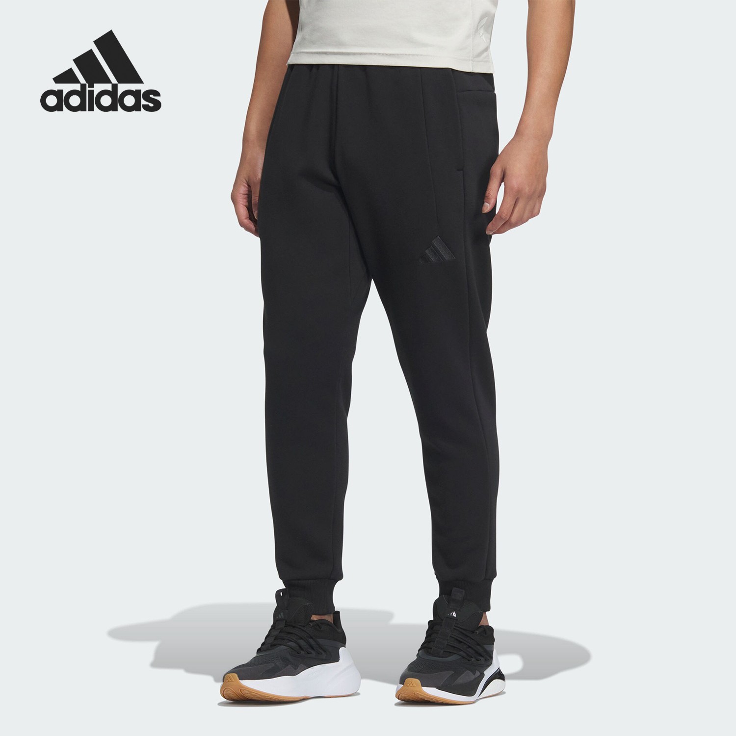 adidas/阿迪达斯冬季加绒男裤 百搭简约运动休闲锥形长裤运动长裤