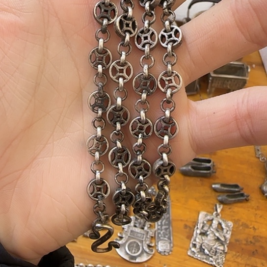 艾***然足银木质足银项链