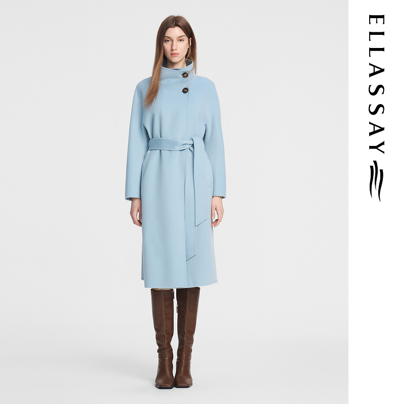 ELLASSAY歌力思2024秋季新款简约复古风毛呢外套女EWE354D02300