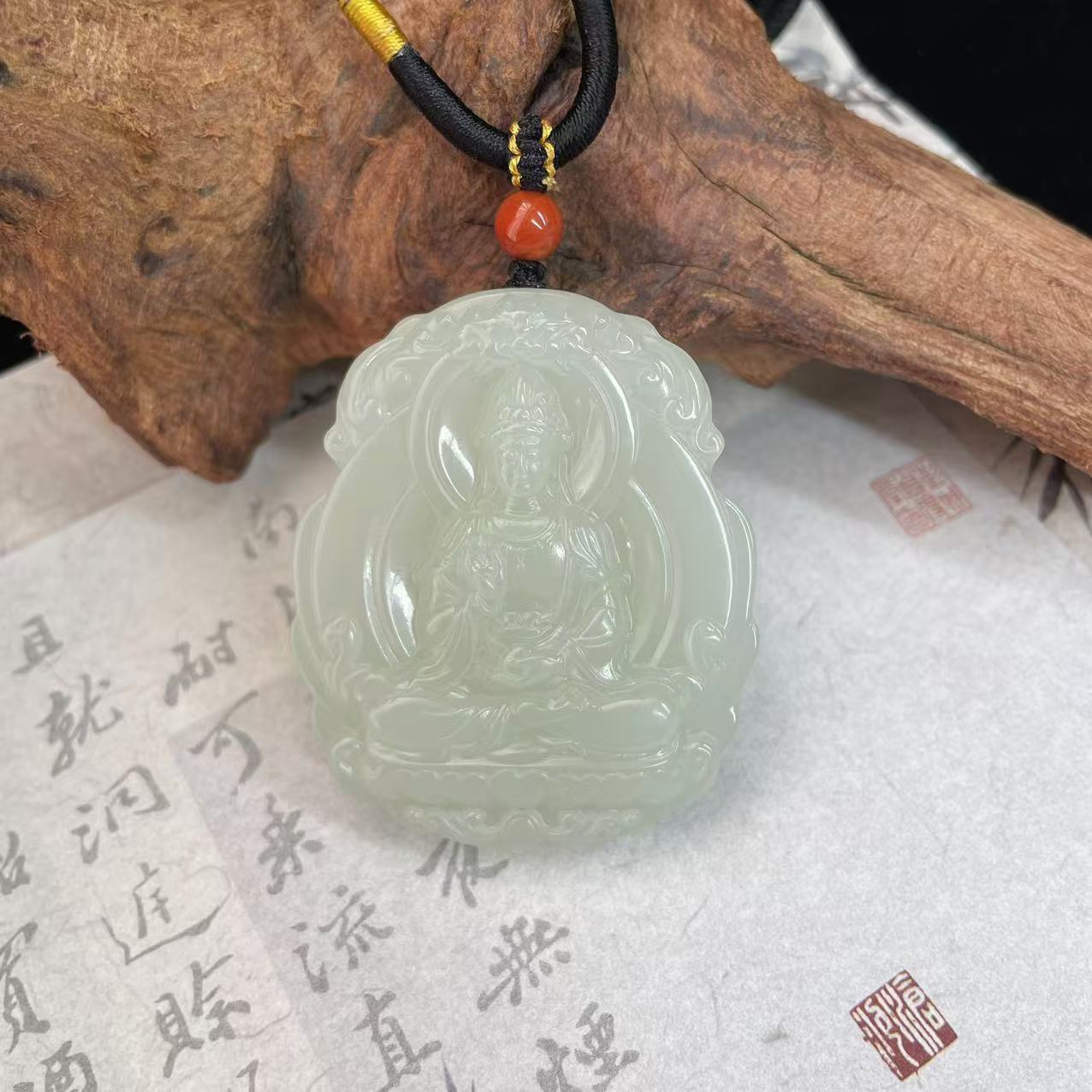 【润家玉】和田玉观音牌吊坠挂件多样性发其一 R169-054