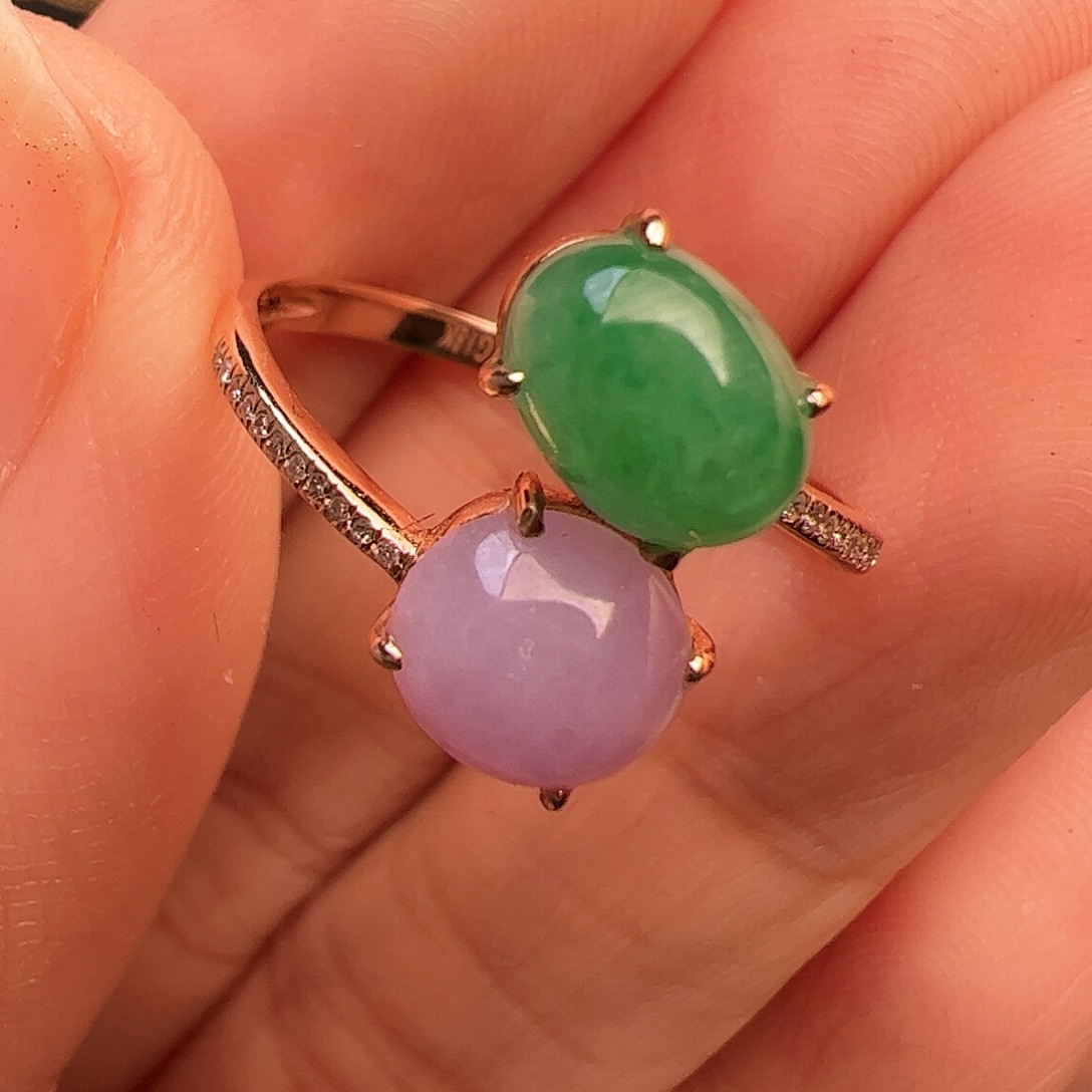 翡翠戒指18K金镶嵌闪购商品