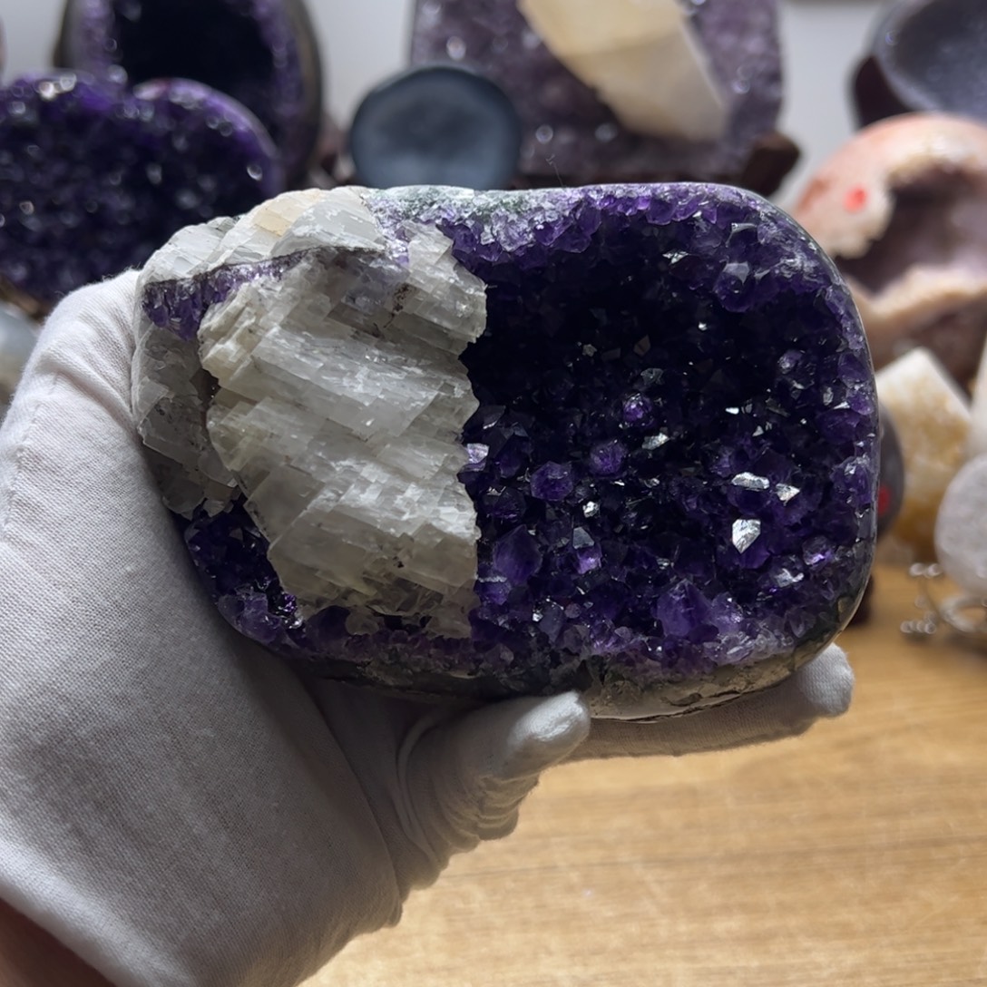 水晶珠宝半成品未镶嵌帝紫方解盘76