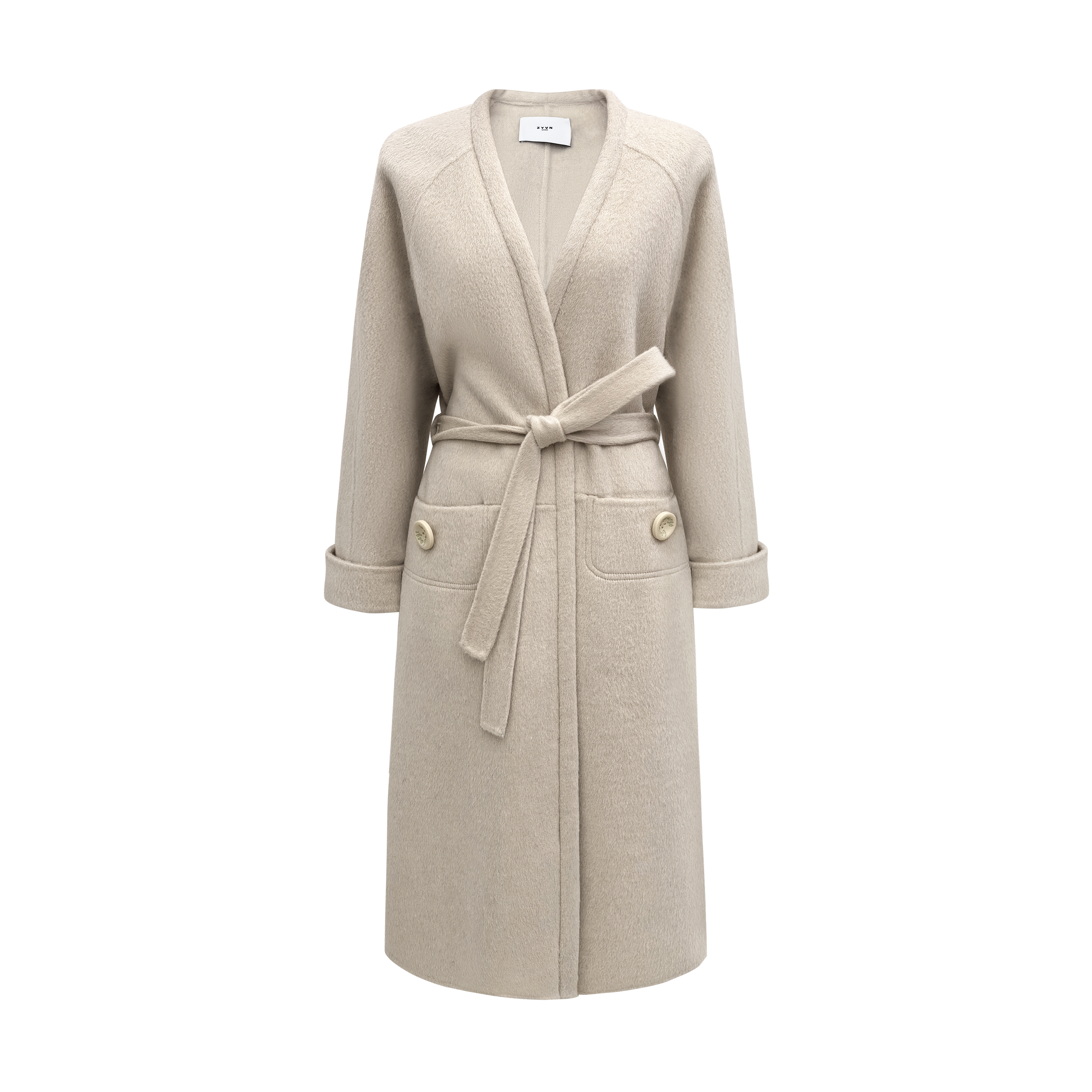 韩式休闲直筒潮牌设计师款落肩袖羊毛大衣5WY15