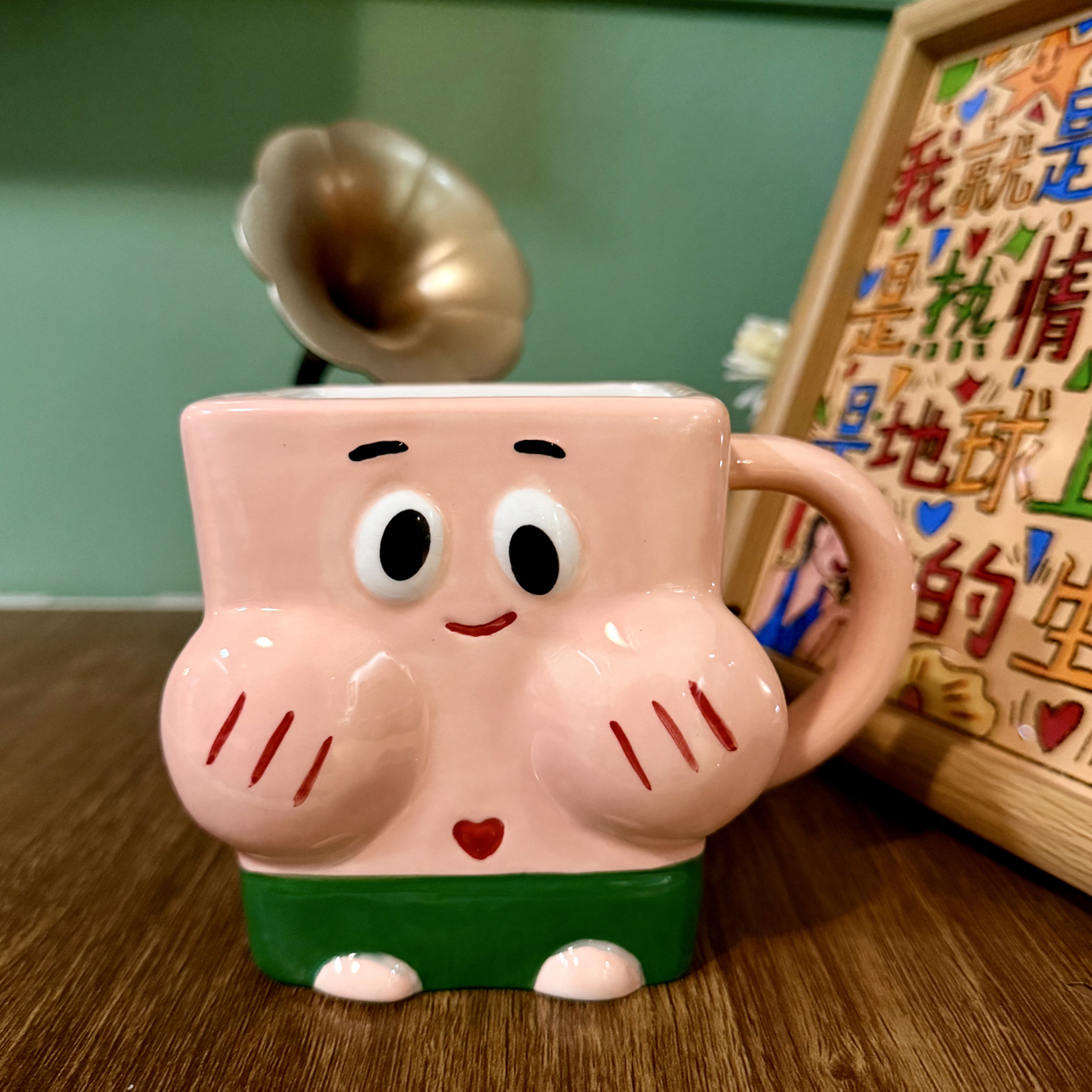 可爱派大星陶瓷杯立体呆萌马克杯卡通海绵宝宝情侣杯无盖ins风