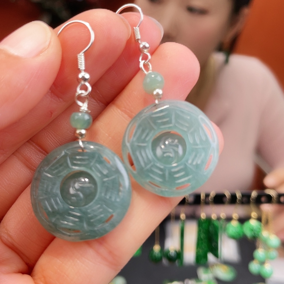 翡翠未镶嵌耳饰饰品