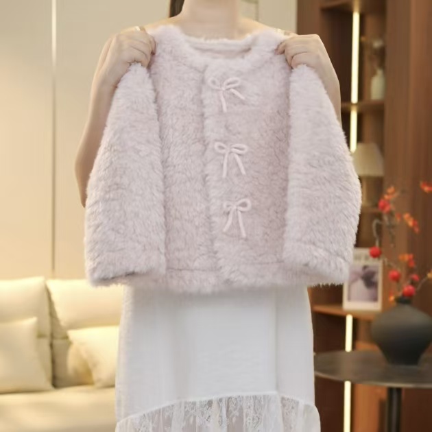 boboe/波波鹅女童秋冬季新款时尚百搭毛绒外套--Y5733