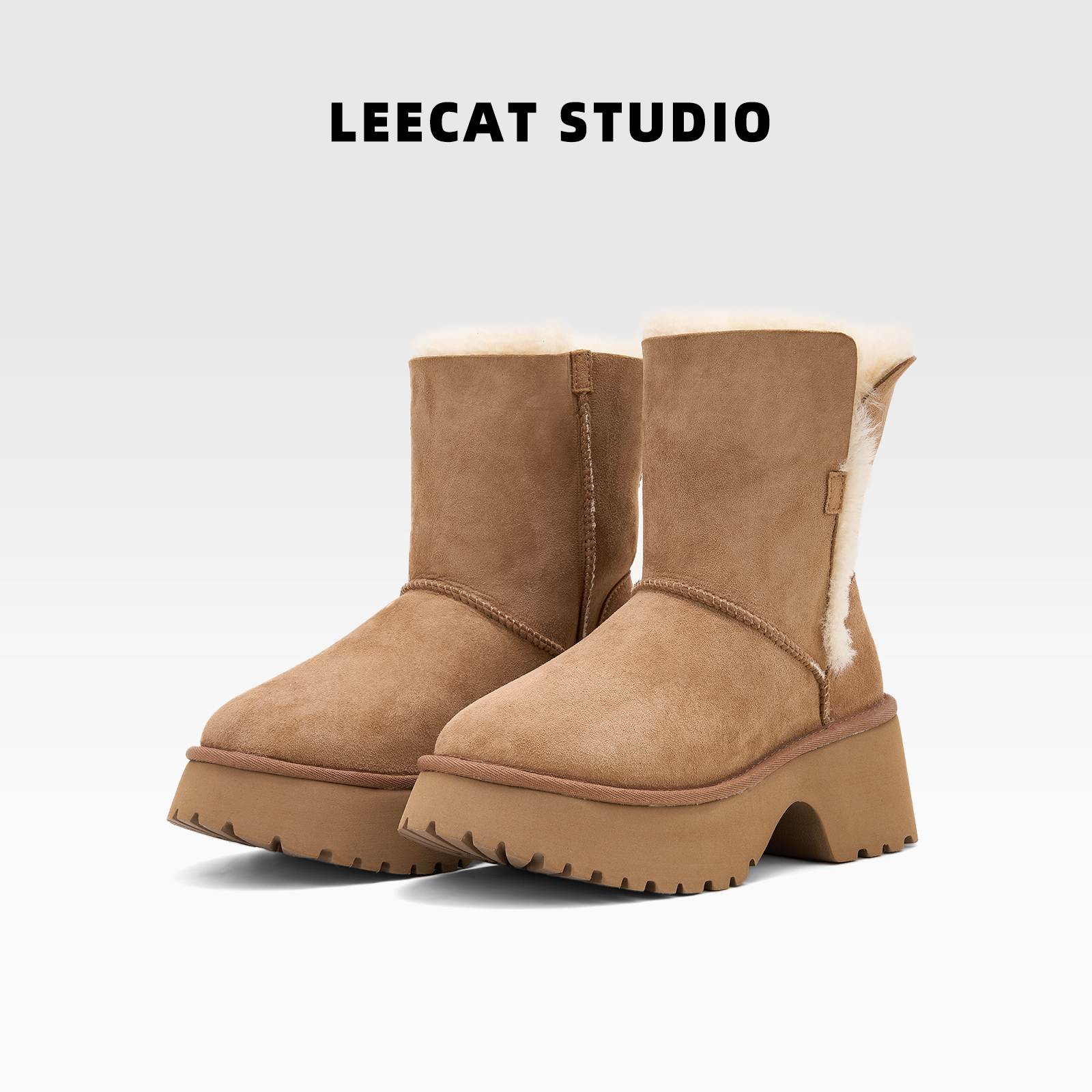LeeCatStudio | 2025年新款厚底雪地靴增高加绒保暖LES25D0567