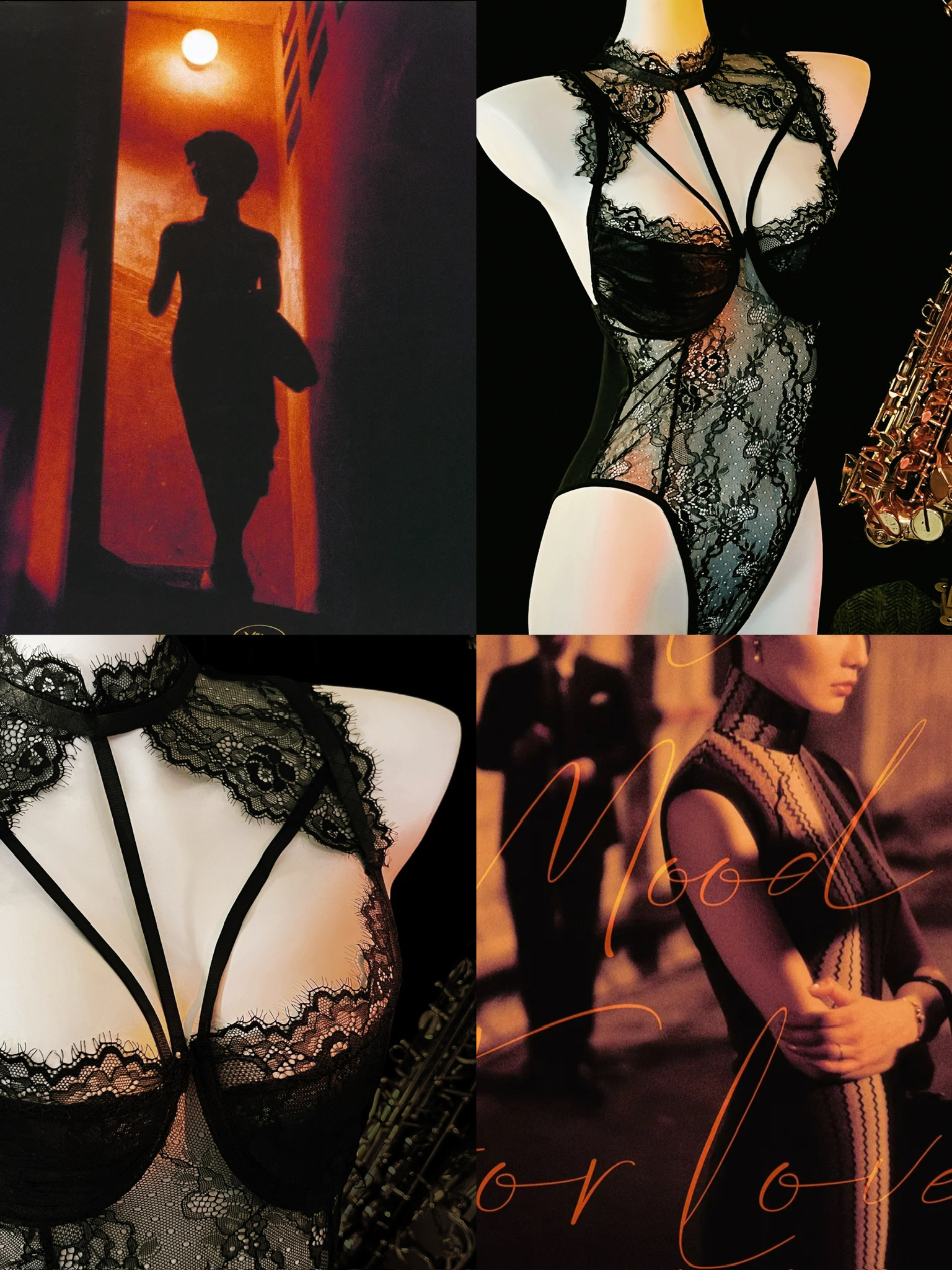 【花样年华】旗袍蕾丝打底高腰连体衣