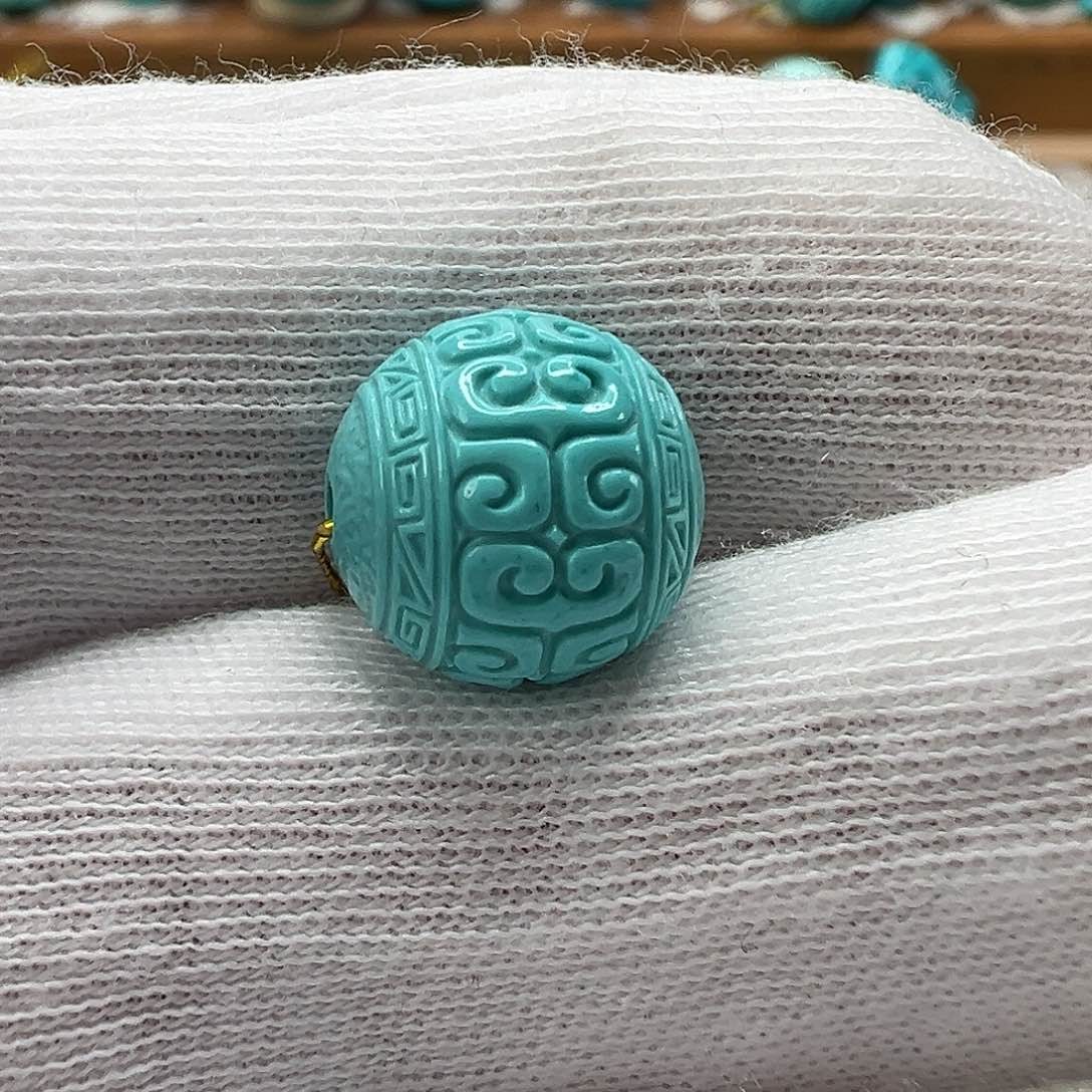 绿松石回纹珠 未镶嵌