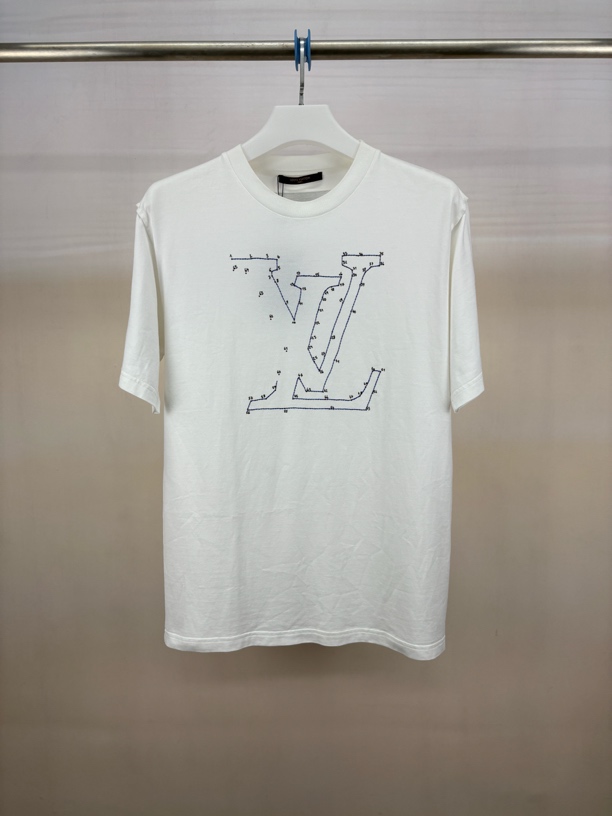 未使用 LouisVuitton/路易威登 连连看刺绣短袖/M码 XL码/M0388