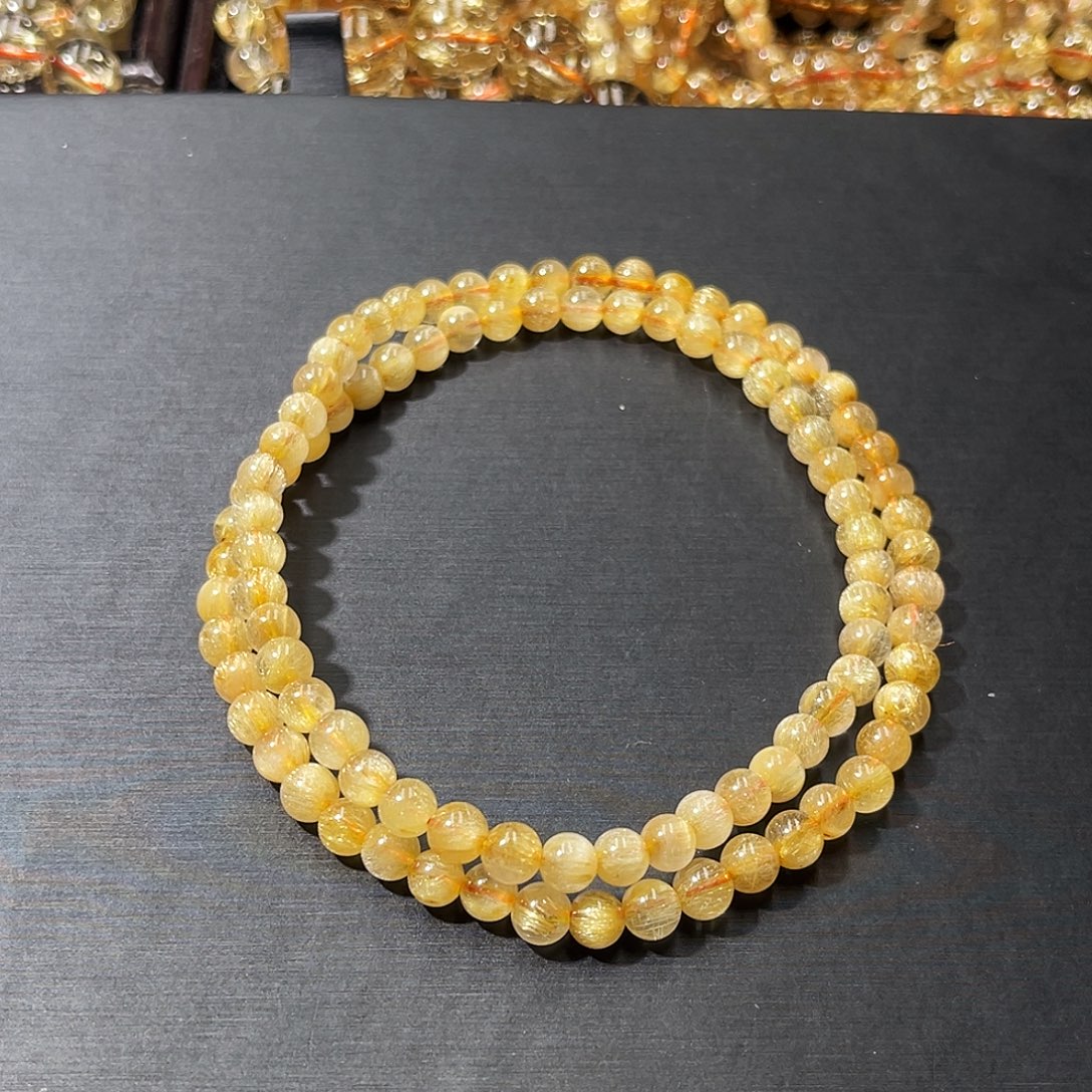 金***南手串未镶嵌水晶金发晶