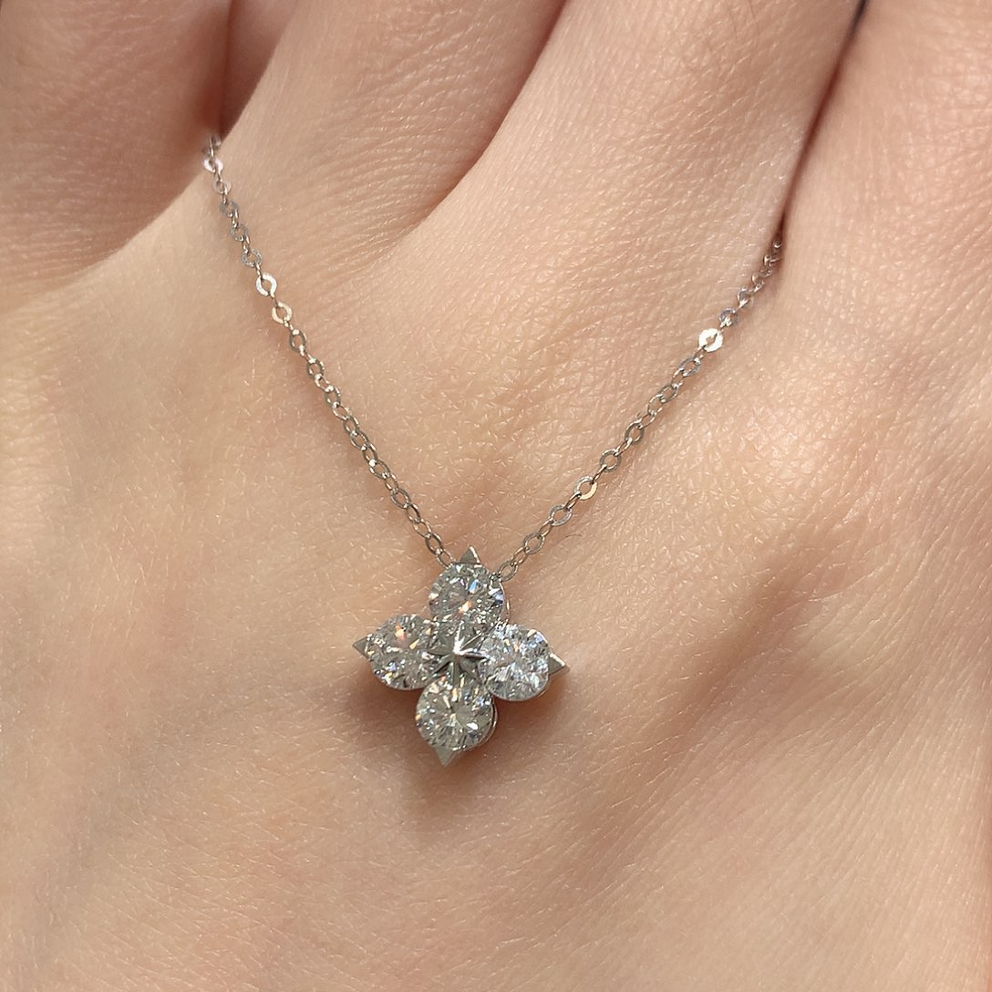 18K金镶嵌颈饰实验室培育钻石闪耀星尘