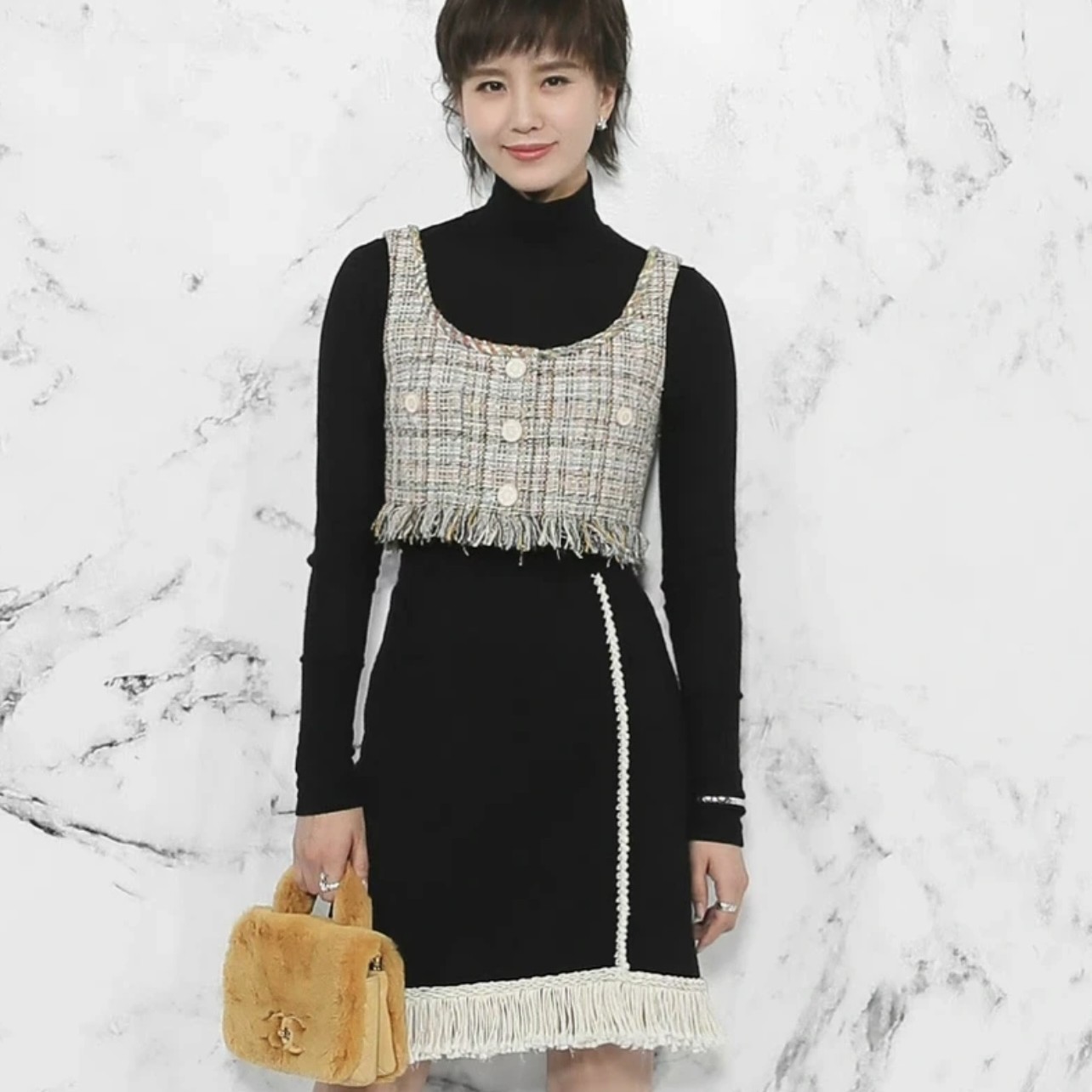 95新 Chanel/香奈儿  yy1018 棉 希腊白色流苏半裙 36码