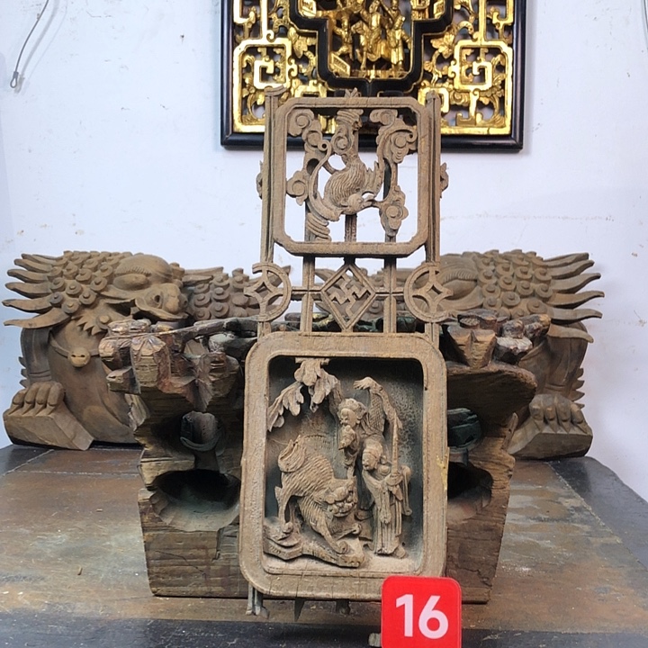 大***牛香榧木老木雕花板民俗品