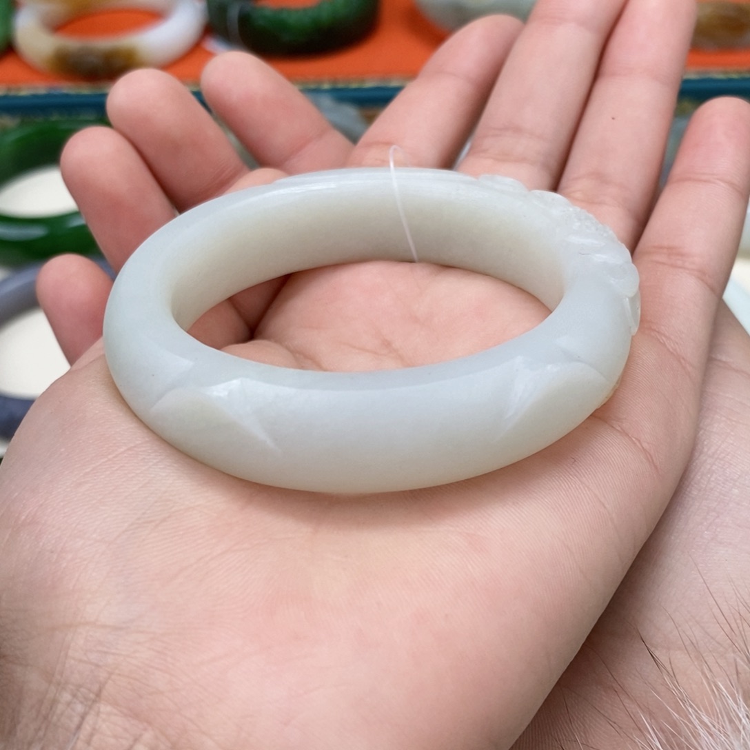 和田玉手镯 定制 52.8未镶嵌