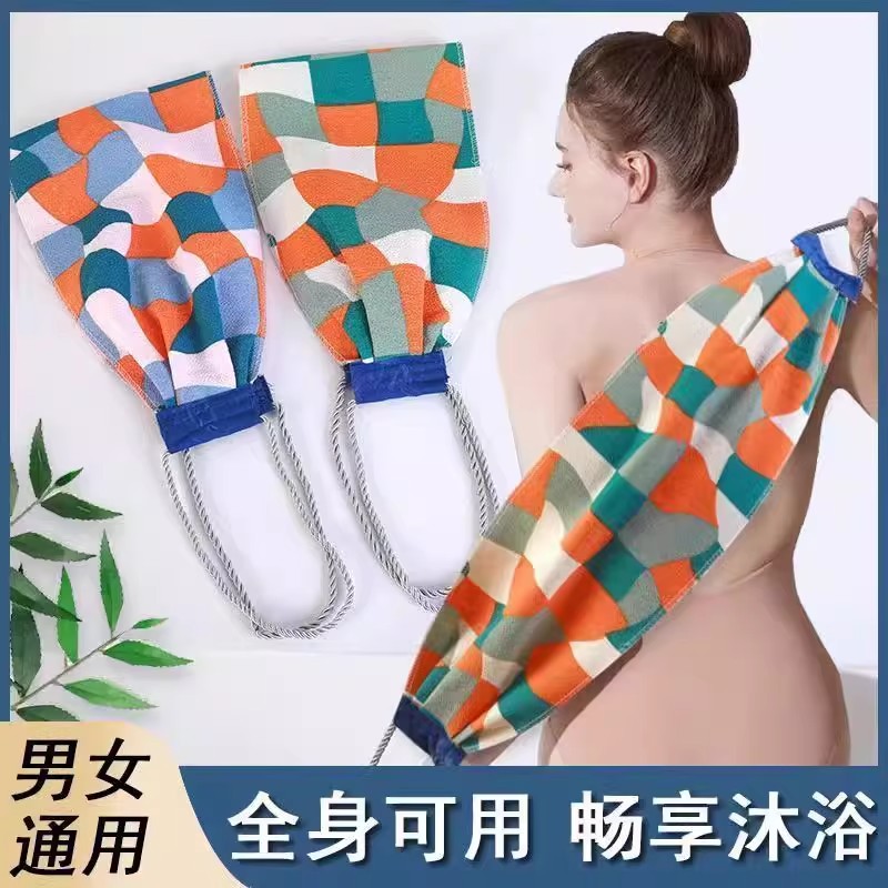 拉背条加长强力加宽新款加厚双层双面搓背巾家用长条粗砂洗澡神器