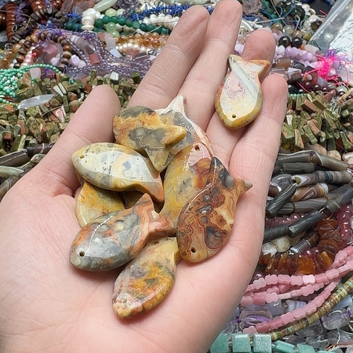 玛瑙/玉髓未镶嵌珠宝半成品一颗20x40m疯狂玛瑙