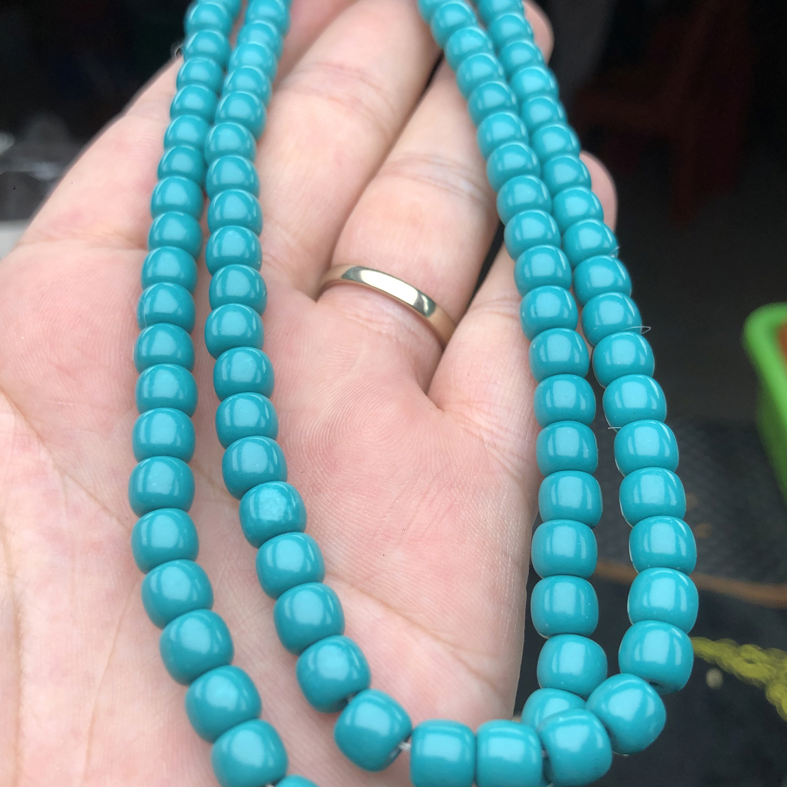 294高瓷秦古绿7mm老型佛珠手串