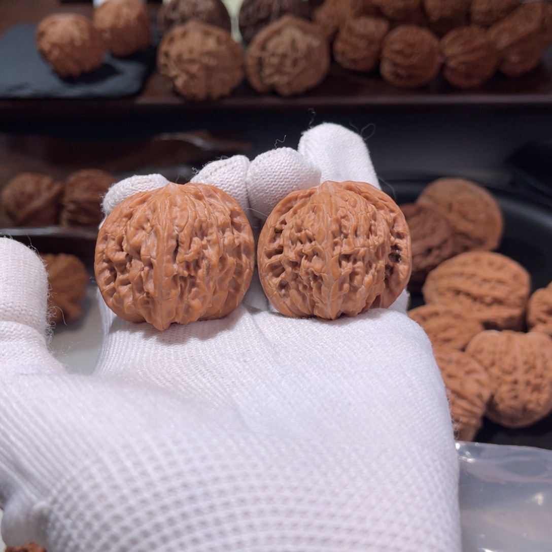 文玩核桃把件37磨盘全品