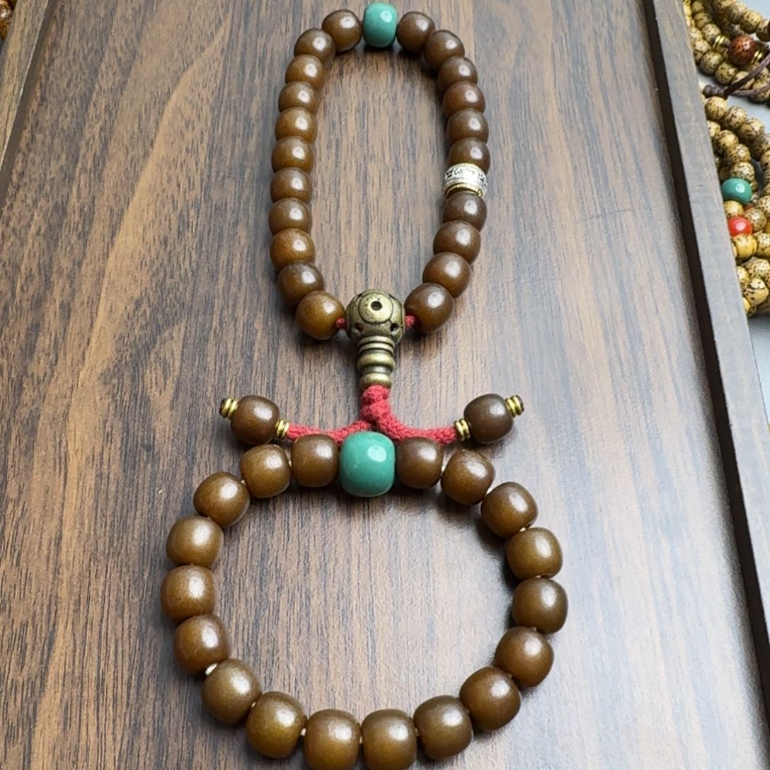 风车木（黑檀木）菩提根手持手串