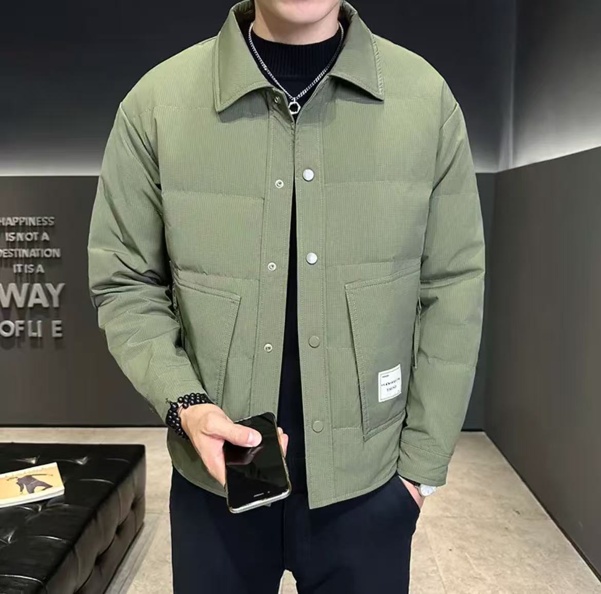 冬季时尚都市百搭翻领国标羽绒服-9906