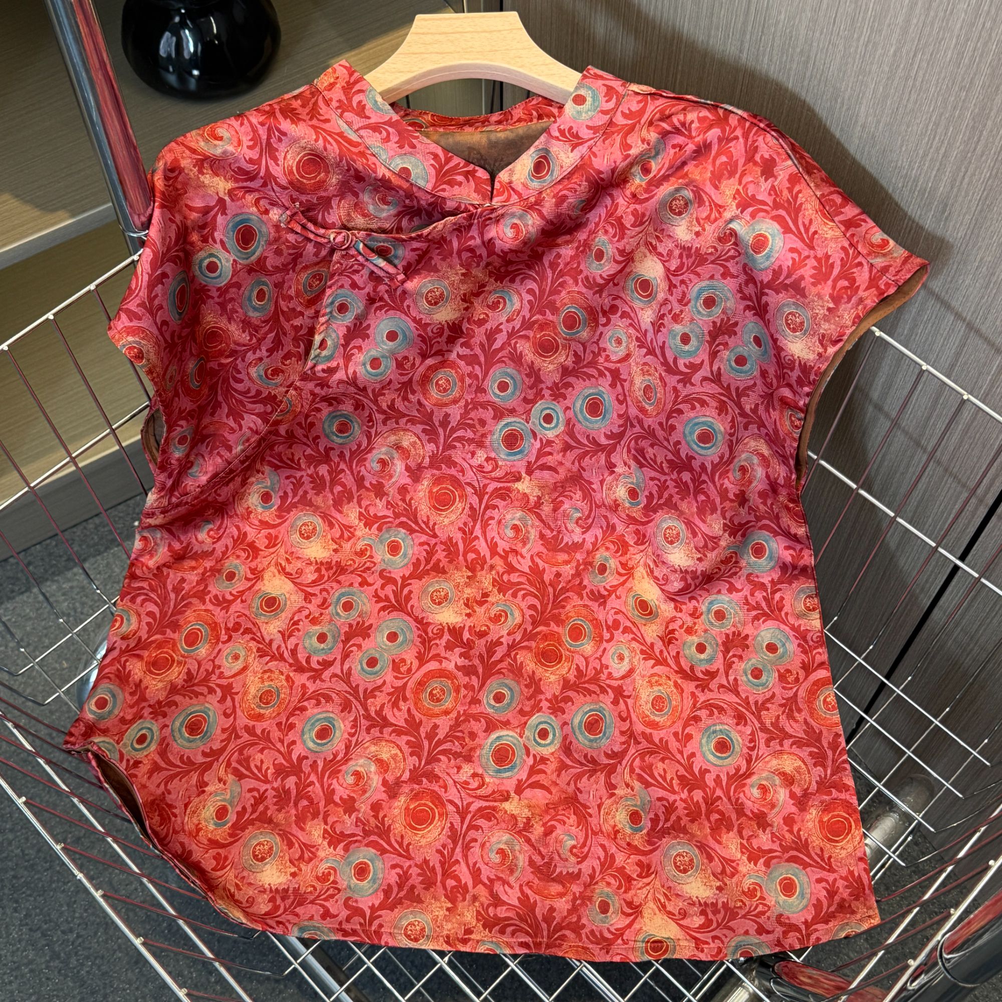 【老钱风】夏季新款新中式高定重工印花国风无袖上衣