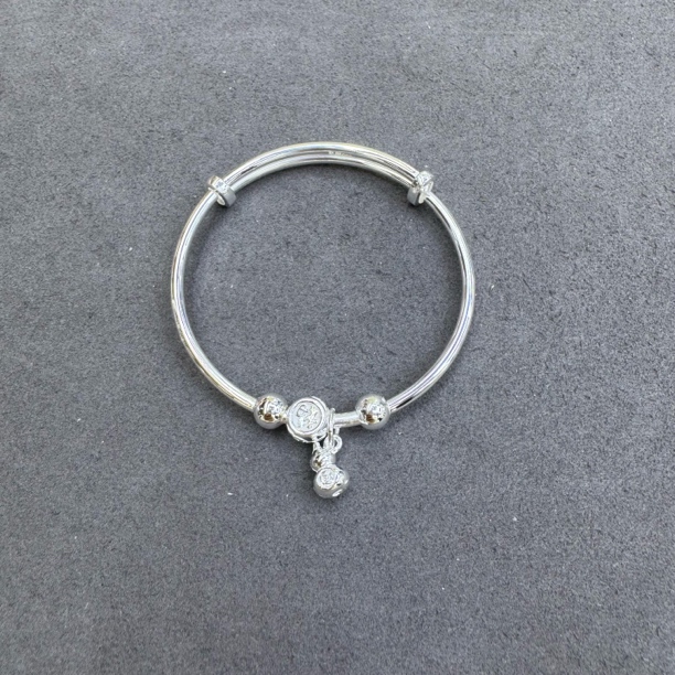 足银手镯 A104-足银手镯一个可调节15g