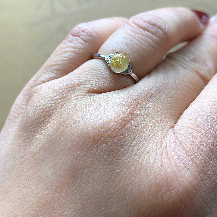 水晶水晶戒指银S925镶嵌