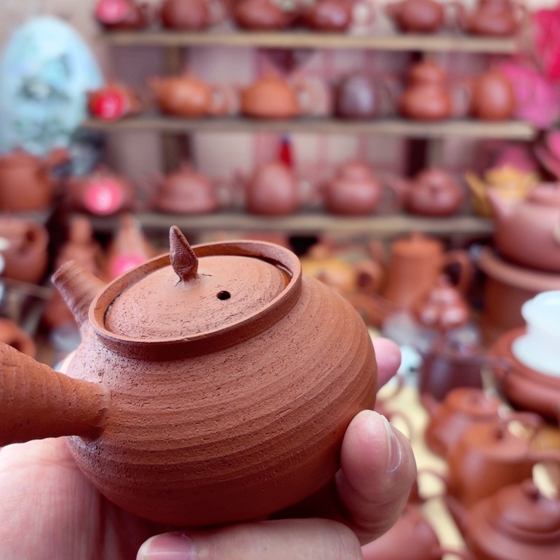 紫砂茶壶侧把急须130 cc手拉