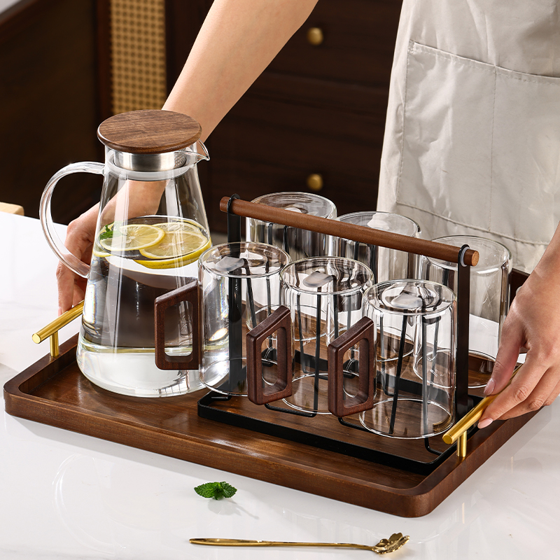 家用茶杯6只装客人杯子男士泡茶专用绿茶杯2025新款玻璃水杯套装